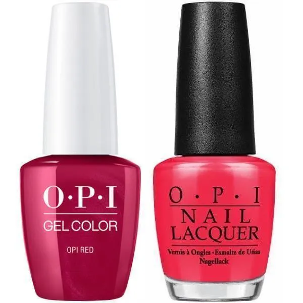 OPI GelColor + Matching Lacquer OPI Red #L72