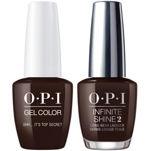 OPI GelColor Shh... It's Top Secret! #W61 + Infinite Shine #W61