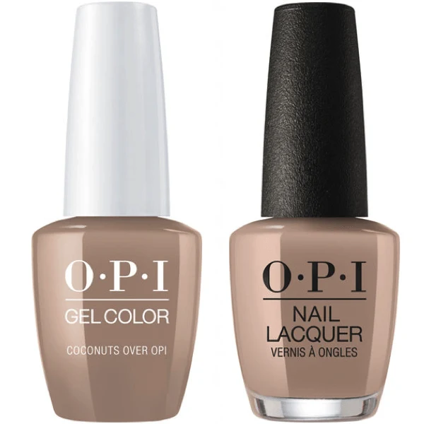 OPI GelColor + Matching Lacquer Coconuts Over OPI #F89