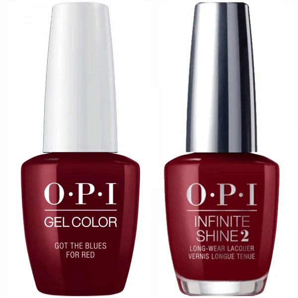 OPI GelColor Got the Blues for Red #W52 + Infinite Shine #W52