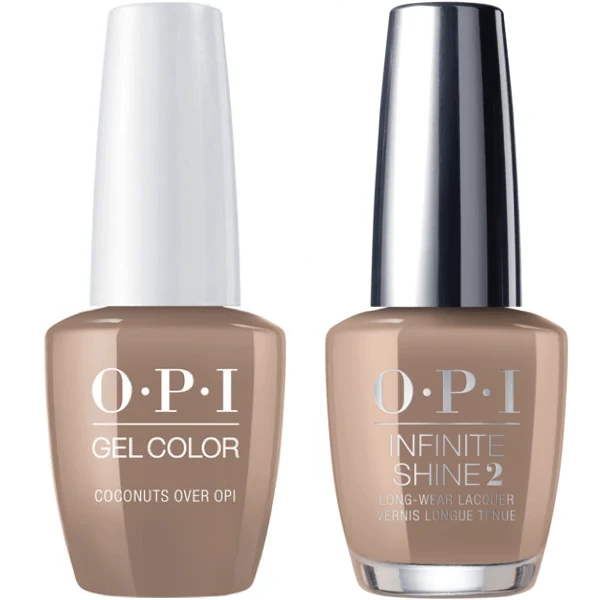OPI GelColor Coconuts Over OPI #F89 + Infinite Shine #F89