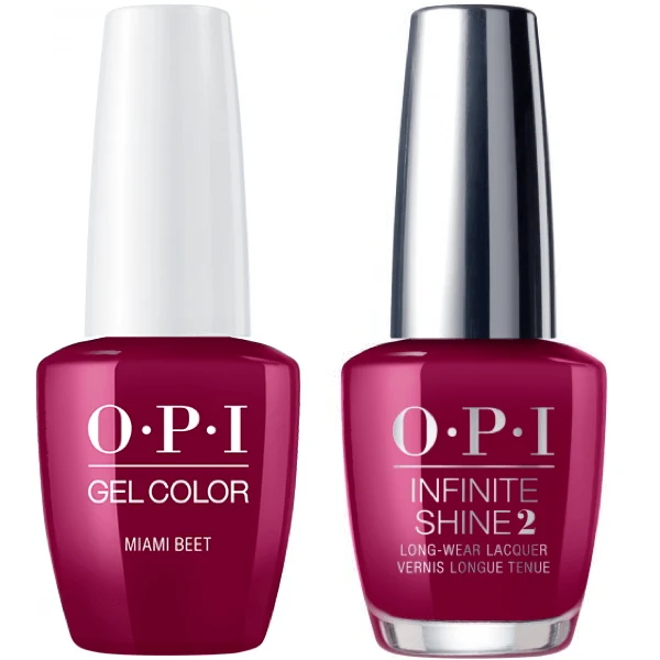 OPI GelColor Miami Beet #B78 + Infinite Shine #B78
