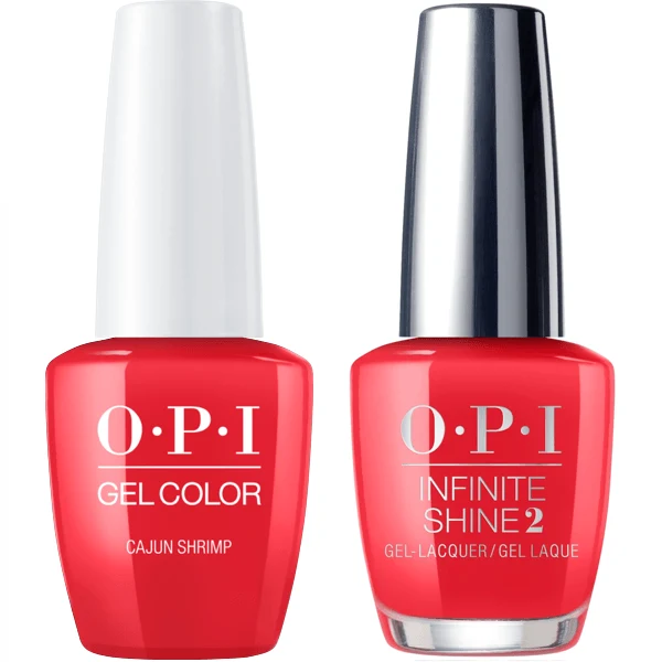 OPI GelColor Cajun Shrimp #L64 + Infinite Shine #L64