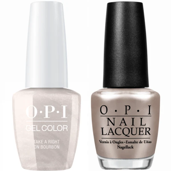 OPI GelColor + Matching Lacquer Take A Right On Bourbon #N59
