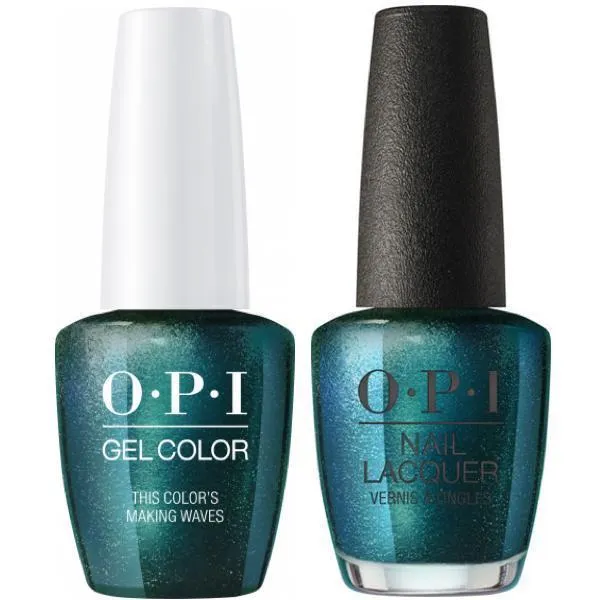 OPI GelColor + Matching Lacquer This Color's Making Waves #H74