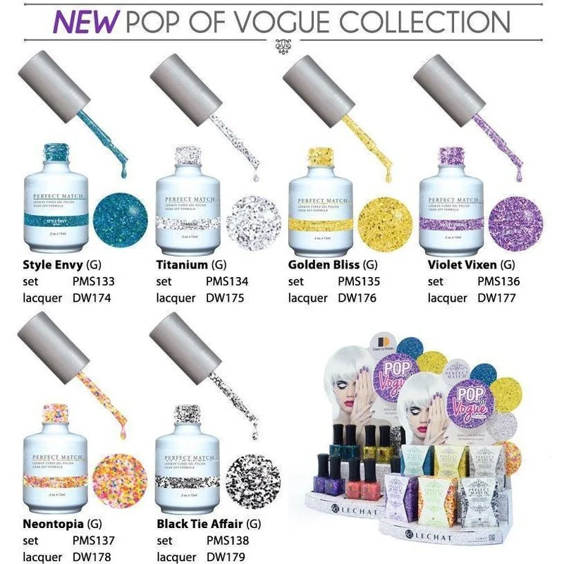 LeChat Perfect Match Gel + Matching Lacquer 2014 Pop Of Vogue Collection #133 - #138