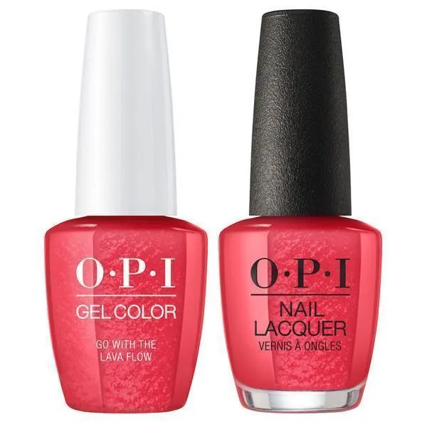 OPI GelColor + Matching Lacquer Go With The Lava Flow #H69