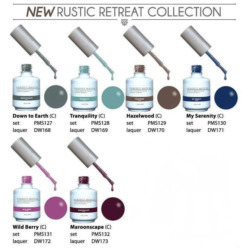 LeChat Perfect Match Gel + Matching Lacquer Rustic Retreat Collection #127 - #132