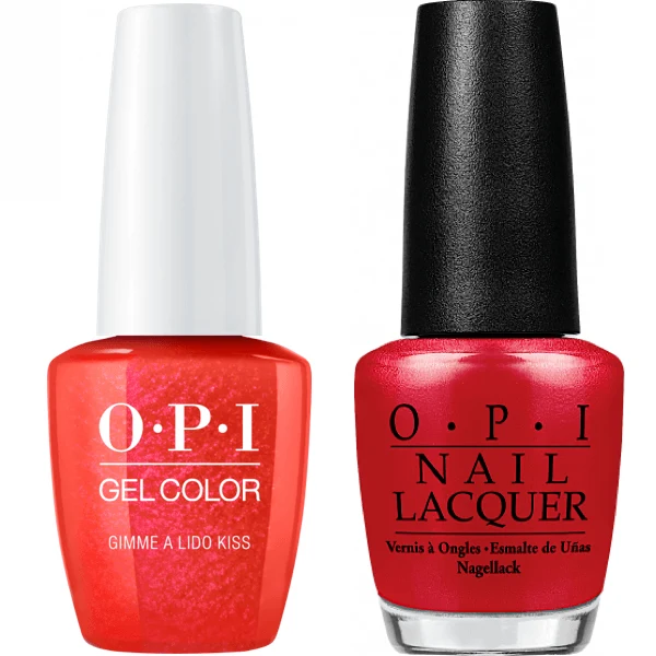 OPI GelColor + Matching Lacquer Gimme A Lido Kiss #V30