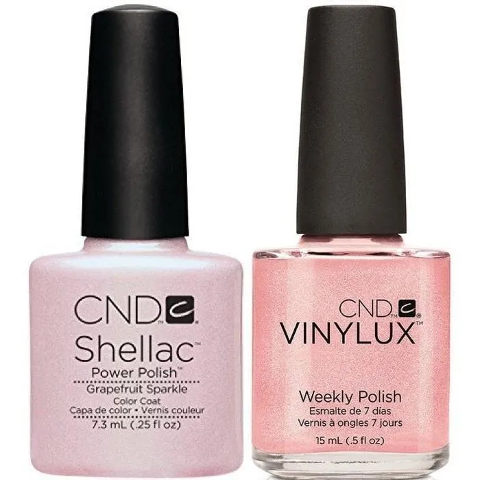 CND Creative Nail Design Vinylux + Shellac Grapefruit Sparkle
