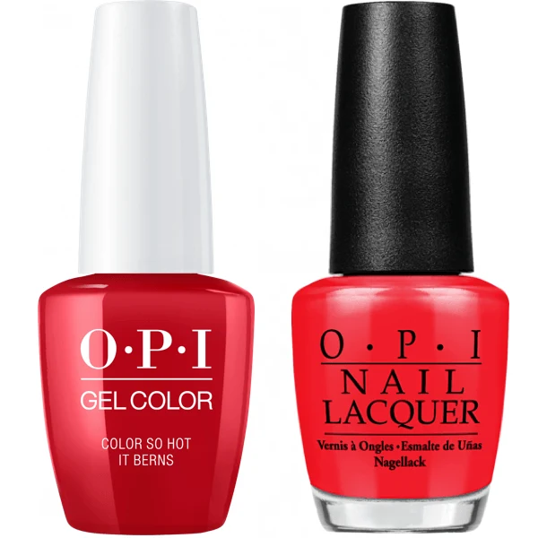 OPI GelColor + Matching Lacquer Color So Hot It Berns #Z13