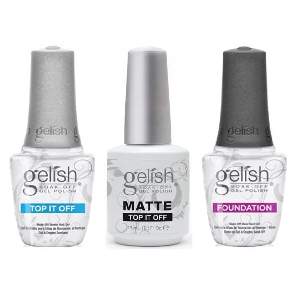 Harmony Gelish Foundation Base Coat + Top It Off + Matte Top Coat