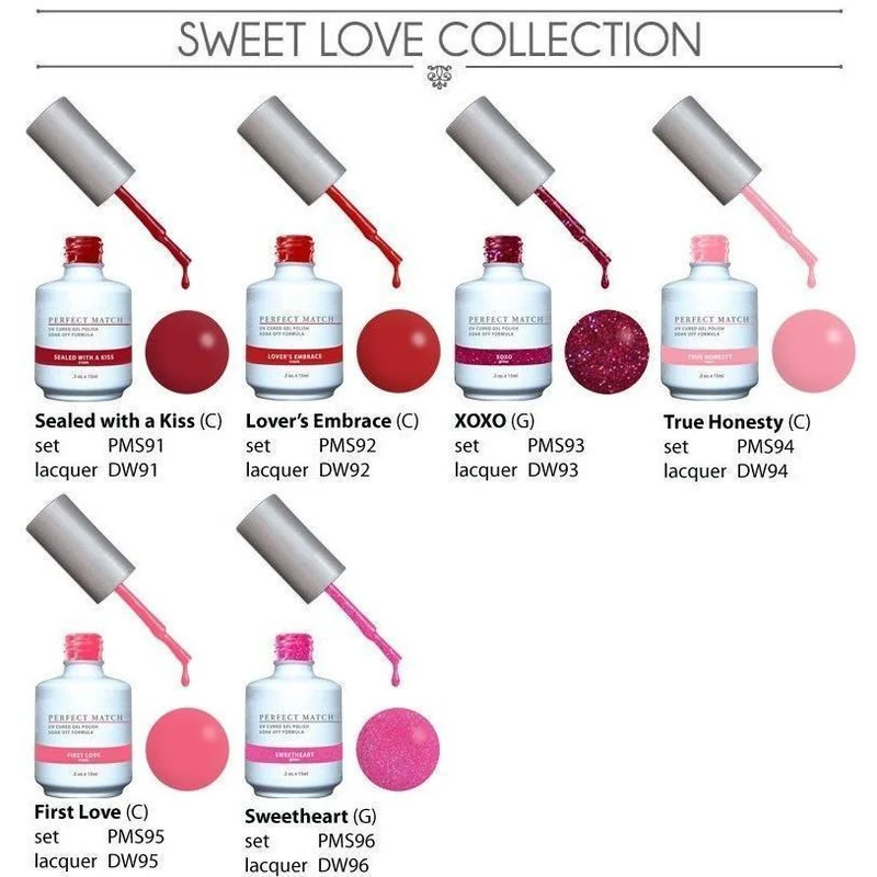 LeChat Perfect Match Gel + Matching Lacquer Sweet Love Collection #91 - #96