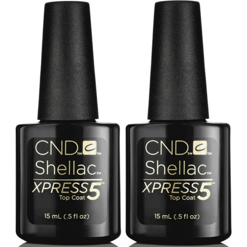 CND Creative Nail Design Shellac - Large Size Xpress 5 Top Coat 0.5 oz 2 ct