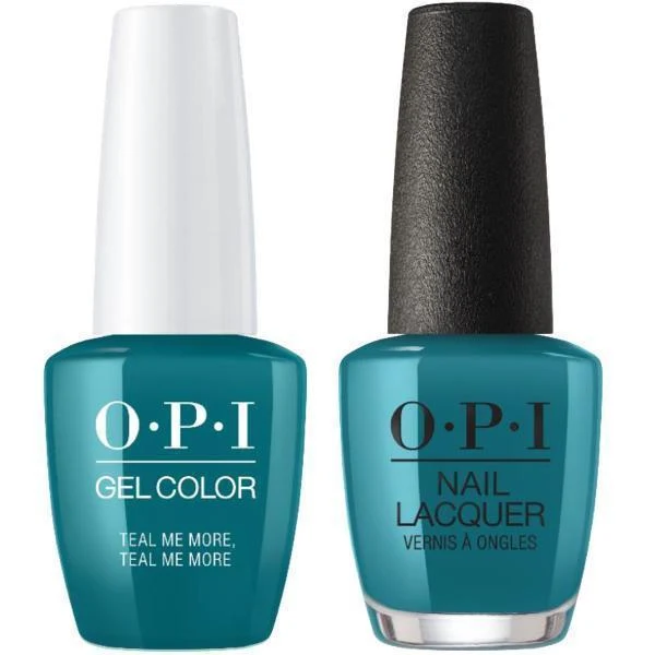 OPI GelColor + Matching Lacquer Teal Me More, Teal Me More #G45
