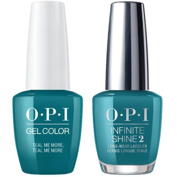 OPI GelColor Teal Me More, Teal Me More #G45 + Infinite Shine #G45
