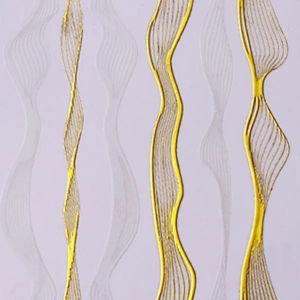 Born Pretty - 3D Nail Sticker Lines Gold #41287-1