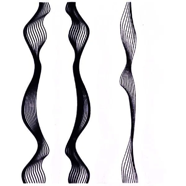 Born Pretty - 3D Nail Sticker Lines Black #41287-2