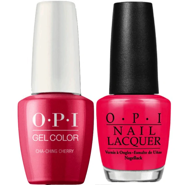 OPI GelColor + Matching Lacquer Cha-Ching Cherry #V12