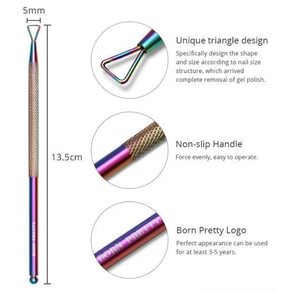 Born Pretty - Rainbow Triangle Head UV Gel Remover #41980