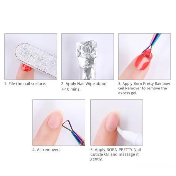 Born Pretty - Rainbow Triangle Head UV Gel Remover #41980