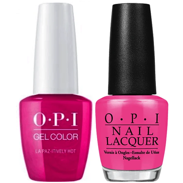 OPI GelColor + Matching Lacquer La Paz-itively Hot #A20