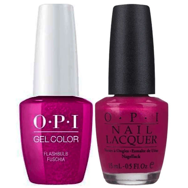 OPI GelColor + Matching Lacquer Flashbulb Fuchsia #B31