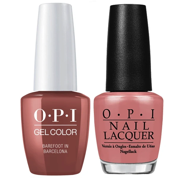 OPI GelColor + Matching Lacquer Barefoot In Barcelona #E41