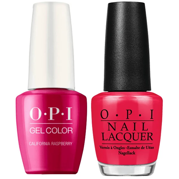 OPI GelColor + Matching Lacquer California Raspberry #L54