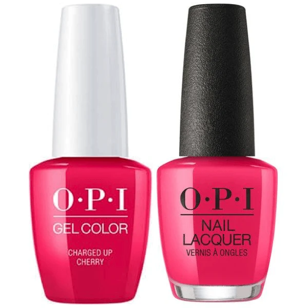 OPI GelColor + Matching Lacquer Charged Up Cherry #B35