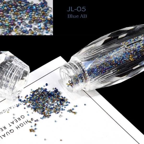 Mini Nail Art Beads - Blue AB #JL05
