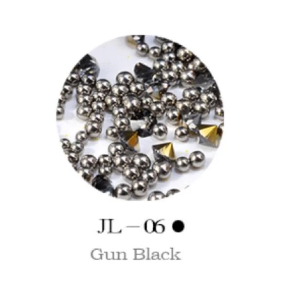 Mini Nail Art Beads - Gun Black #JL06