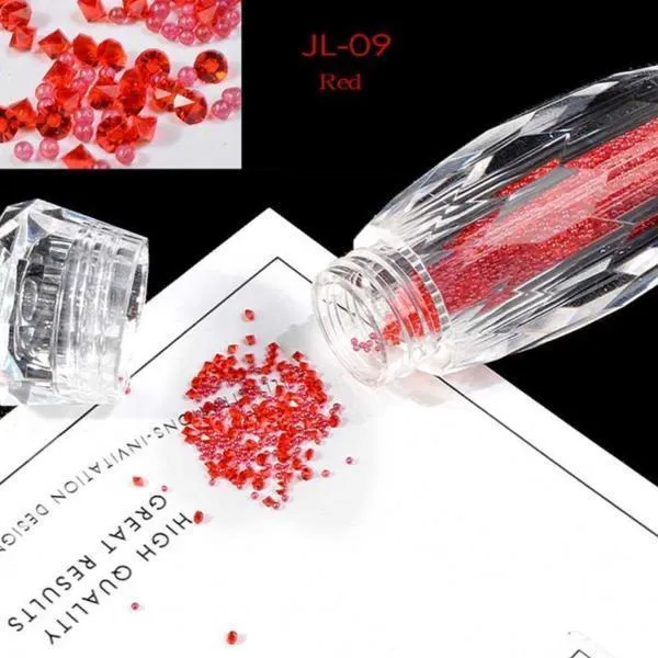 Mini Nail Art Beads - Red #JL09