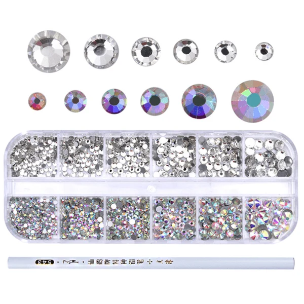 Born Pretty - Nail Rhinestone With Flat Dotting Pen #41994 + #3974-2