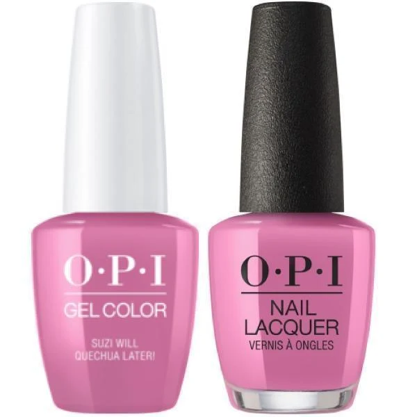 OPI GelColor + Matching Lacquer Suzi Will Quechua Later! #P31