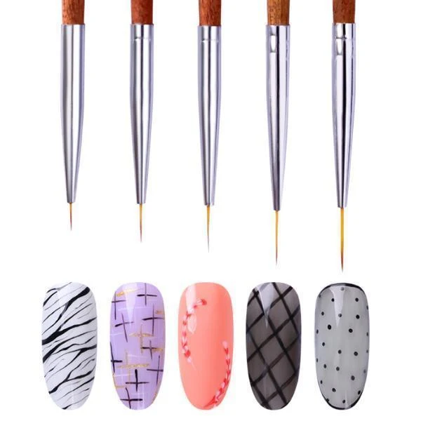 Born Pretty - 5 Pcs Nail Liner Brush Set #41284