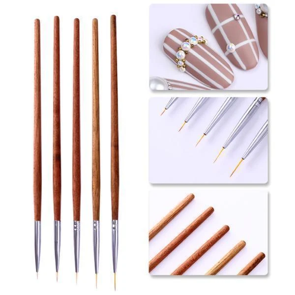 Born Pretty - 5 Pcs Nail Liner Brush Set #41284