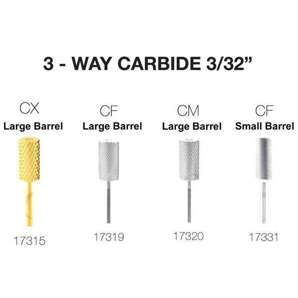 Cre8tion Nail Drill Tip - 3 Way Carbide 3/32"