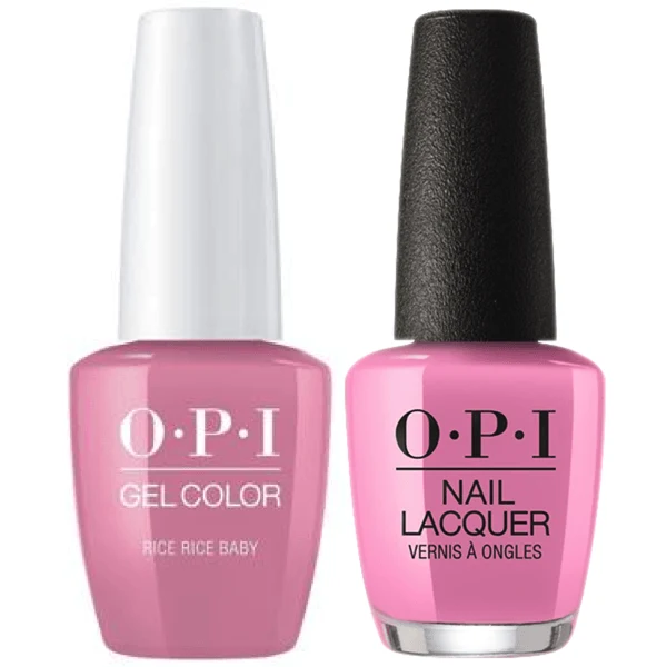 OPI GelColor + Matching Lacquer Rice Rice Baby #T80