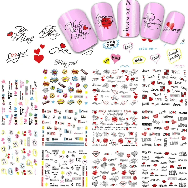 Valentine Decal Nail Art Sticker 11 Designs