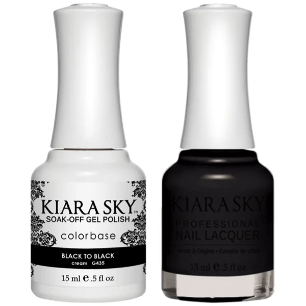 Kiara Sky Gel + Matching Lacquer - Black to Black #435