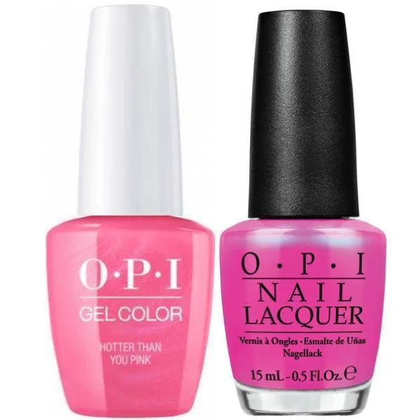 OPI GelColor + Matching Lacquer Hotter Than You Pink #N36