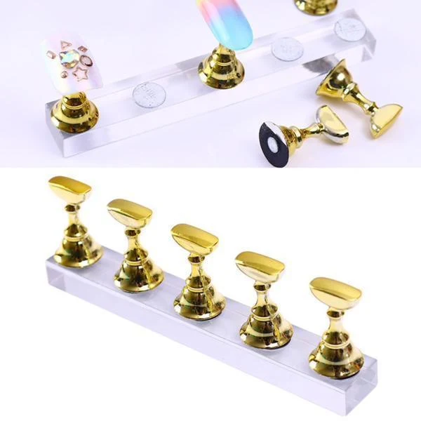 Born Pretty - False Nail Tips Gold Display Holder #40861