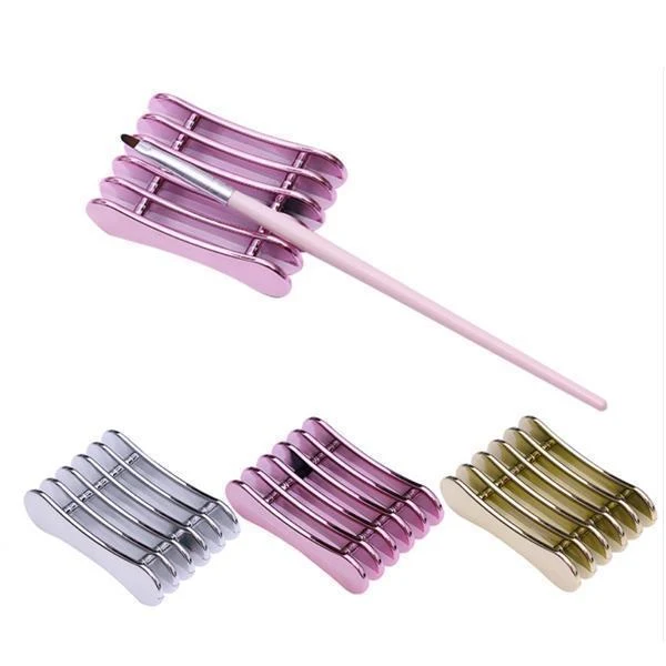 Born Pretty - Five Grid Metallic Brush Rack Stand #41385