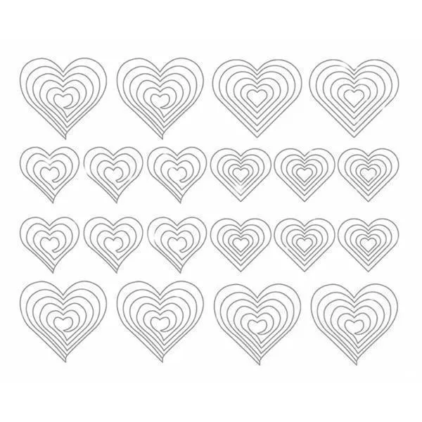 Born Pretty - 12 Sheets Heart Tip Guide #39321