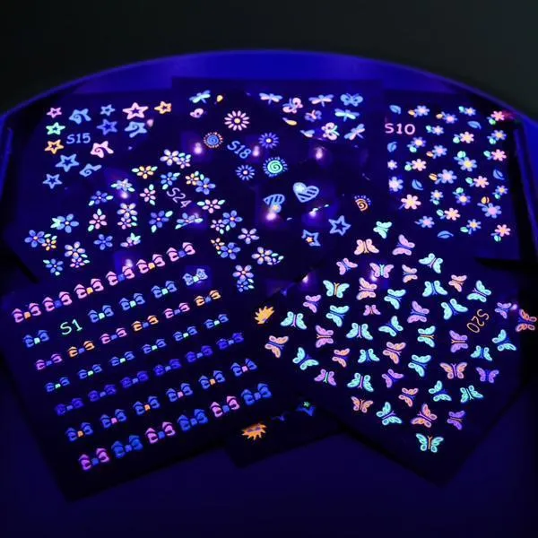 Full Beauty - Glow In The Dark 3D Sticker Nail Art Designs 24 pcs