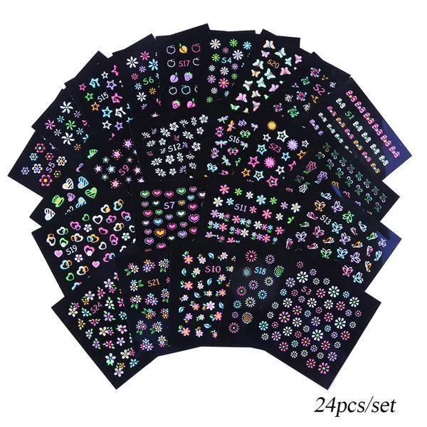 Full Beauty - Glow In The Dark 3D Sticker Nail Art Designs 24 pcs
