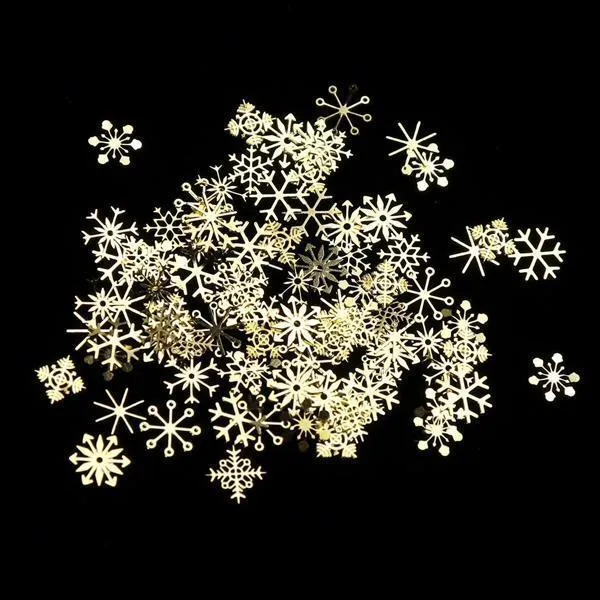 Full Beauty - 3D Gold Metal Nail Art Decoration Snowflakes