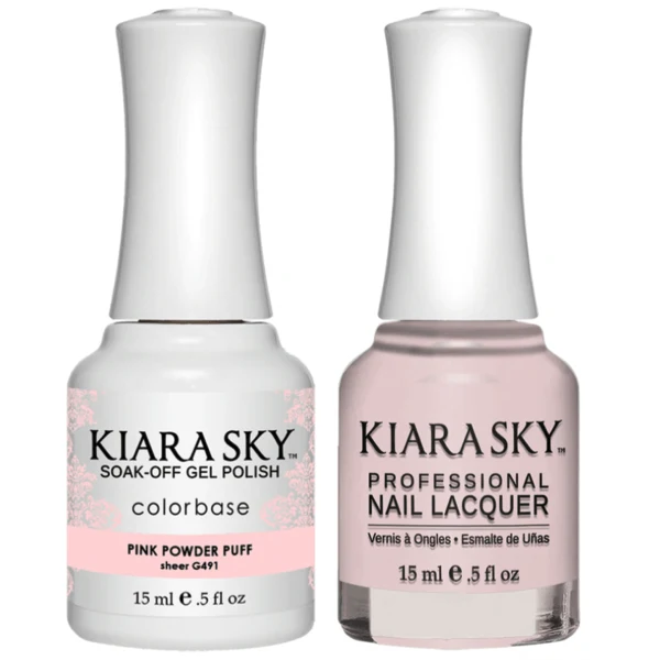 Kiara Sky Gel + Matching Lacquer - Pink Powderpuff (Sheer) #491