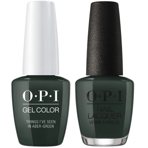 OPI GelColor + Matching Lacquer Things I've Seen In Aber-Green #U15